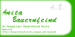 anita bauernfeind business card